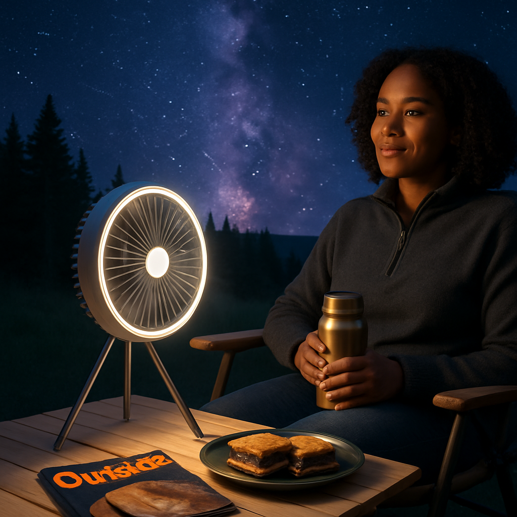 Portable Camping Fan with 3 Speeds and Rechargeable Battery