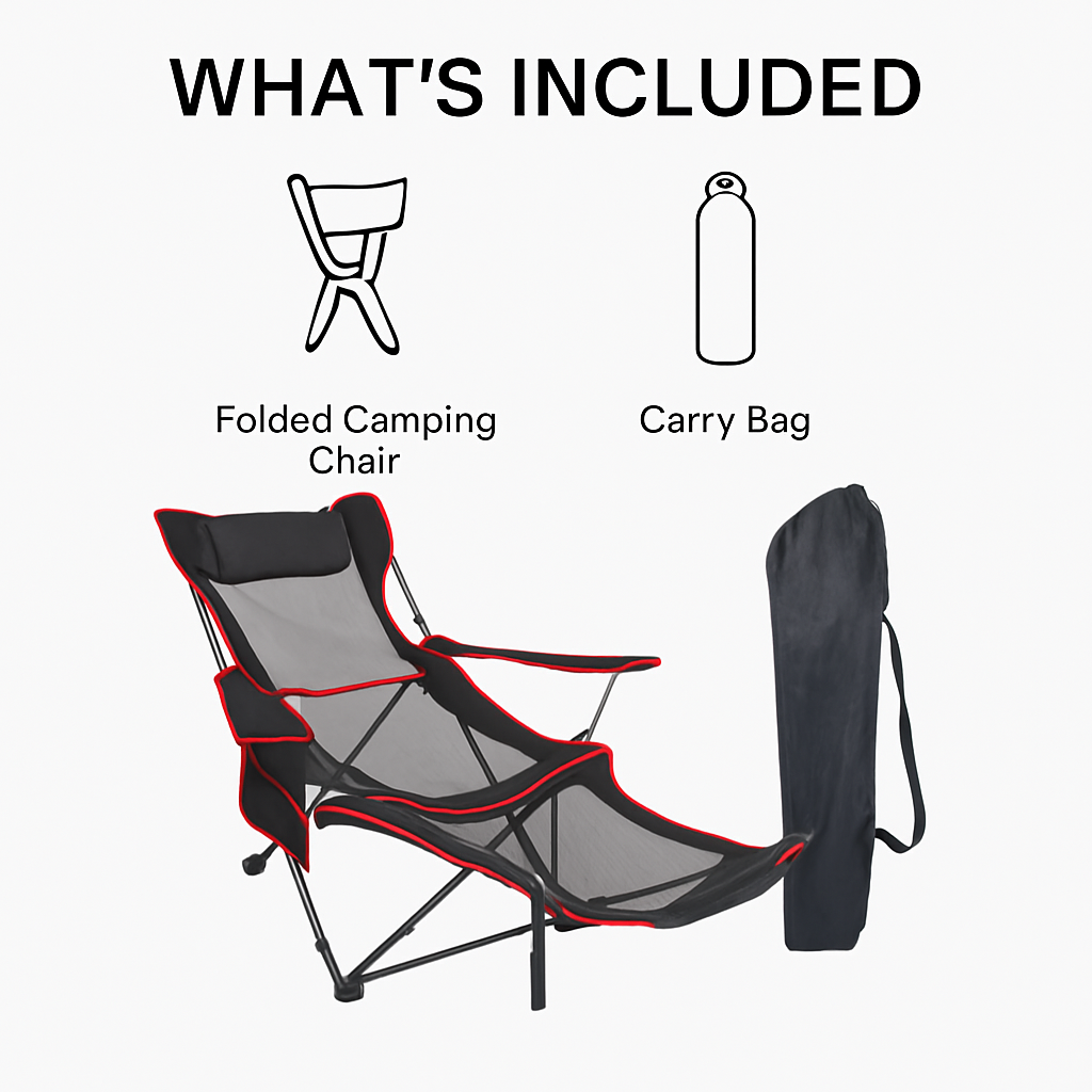 Foldable Camping Chair with Cup Holder & Side Pocket
