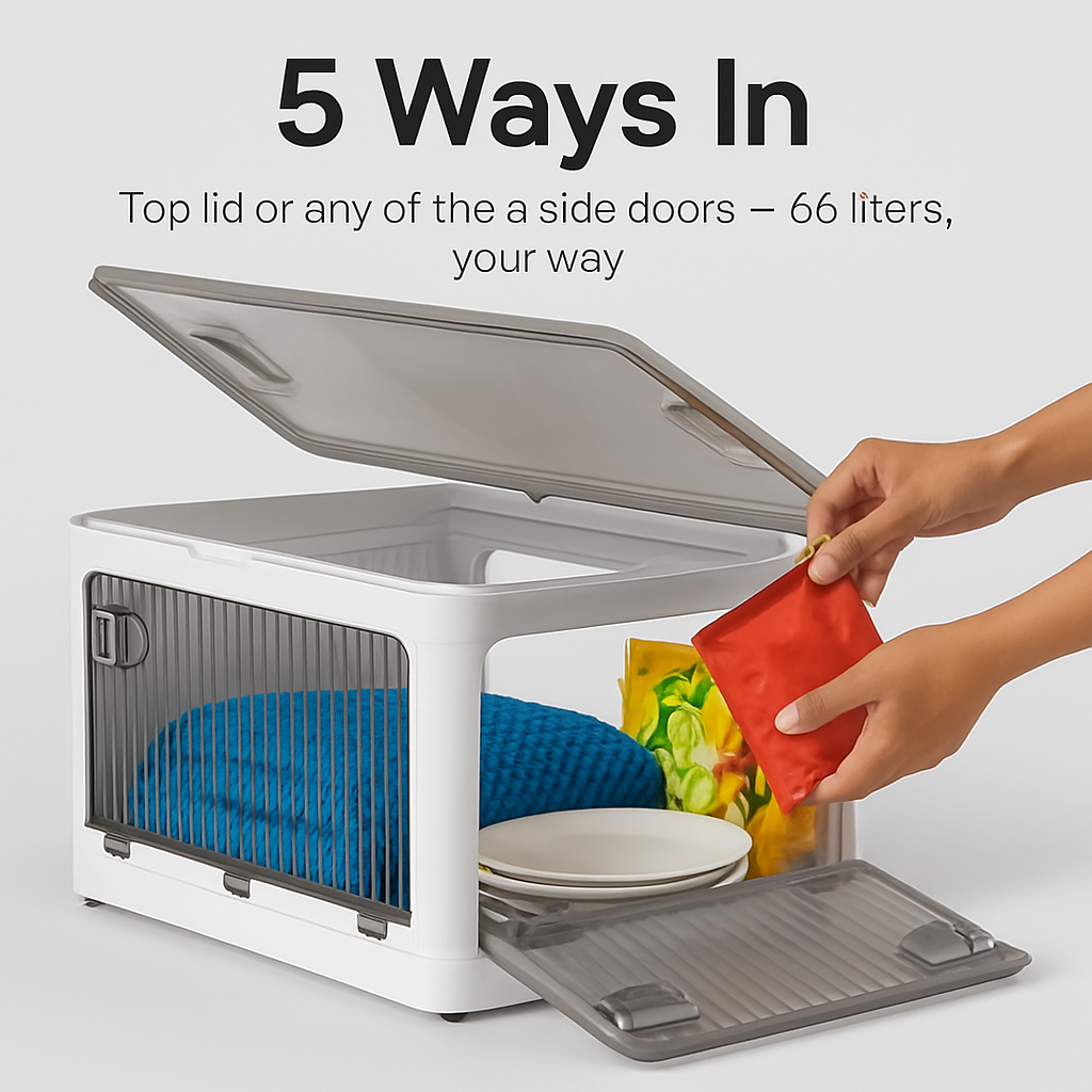 Foldable Storage Bins with Lid and Wheels