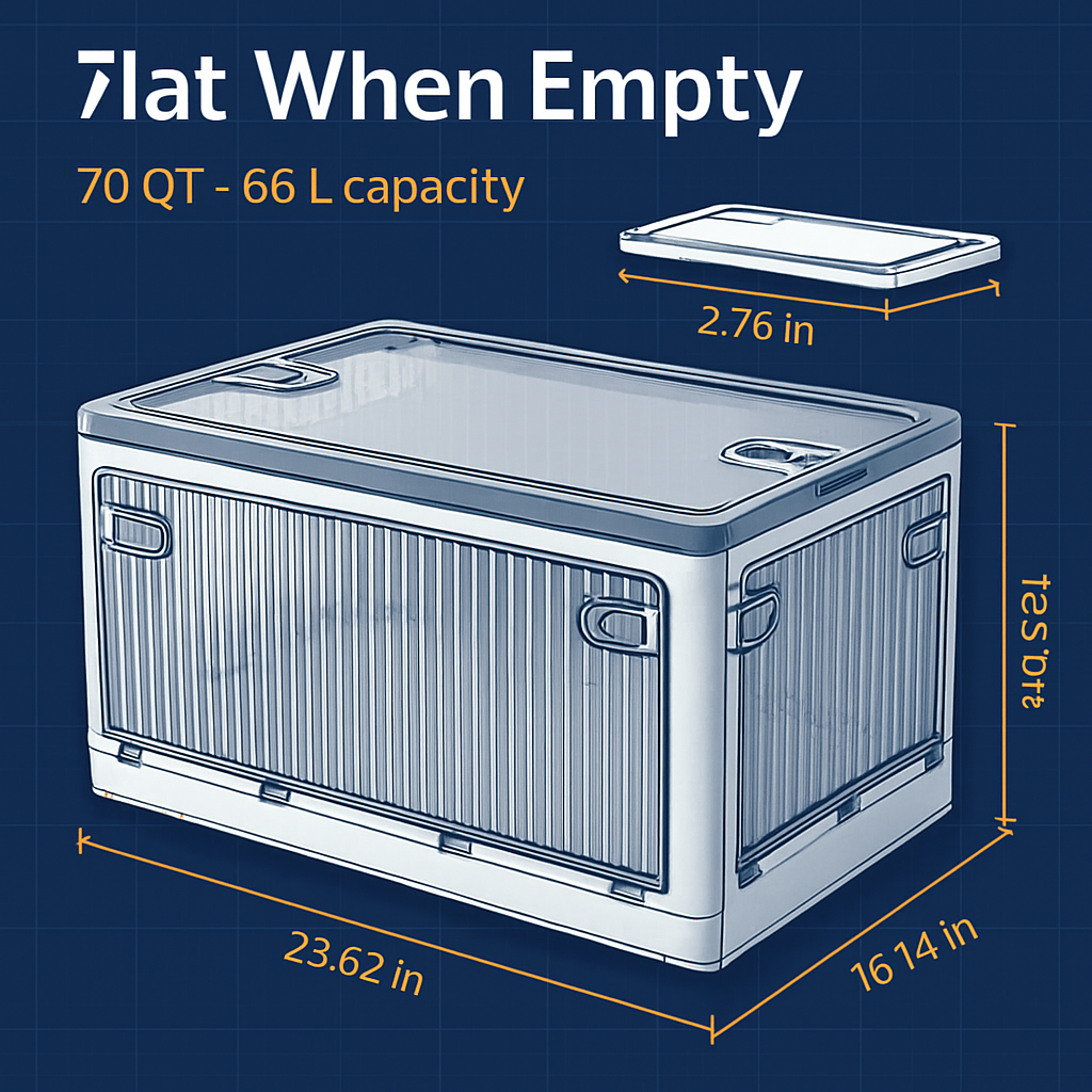 Foldable Storage Bins with Lid and Wheels