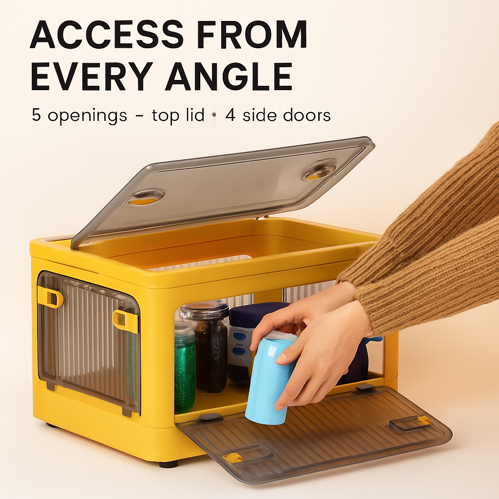 Foldable Storage Bins with Lid and Wheels
