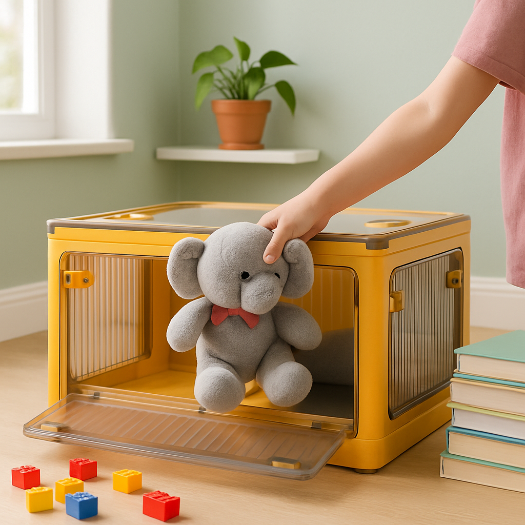 Foldable Storage Bins with Lid and Wheels